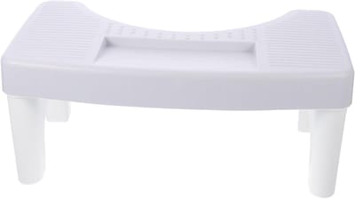 Toilet Voetenbankje - Badkamer Krukje - Comfort Verhogend - Ergonomisch Ontwerp - 40 x 21 x 17 cm - Grijs
