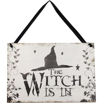 Halloween Witch Wooden Sign Vintage Wooden Witch Hanging Plaque for Halloween Party Decorations