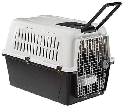Transportbox voor middelgrote tot grote honden met voerbak en accessoires