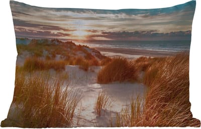 Buitenkussens - Duin - Planten - Zonsondergang - Strand - Zee - 60x40 cm - Weerbestendig