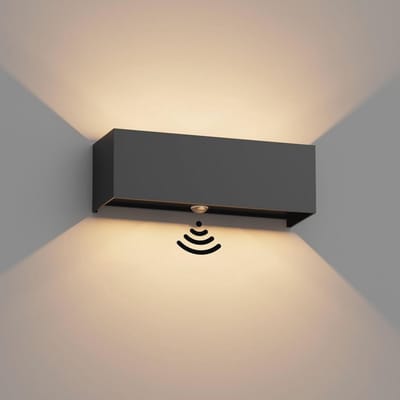 Buitenwandlamp met Bewegingsmelder - IP65 Wandlamp - Instelbare Lichtstraal voor Binnen en Buiten - Geschikt voor Terras en Balkon