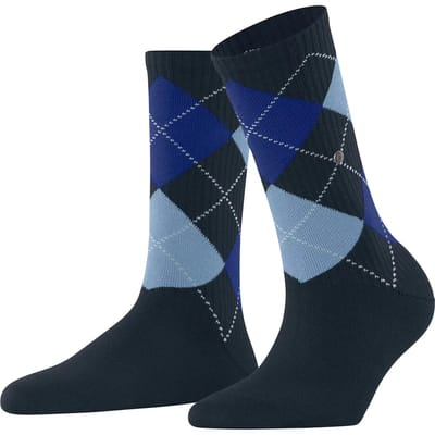 Burlington Rib Courtside eenkleurig katoen sokken dames blauw - maat 36-41