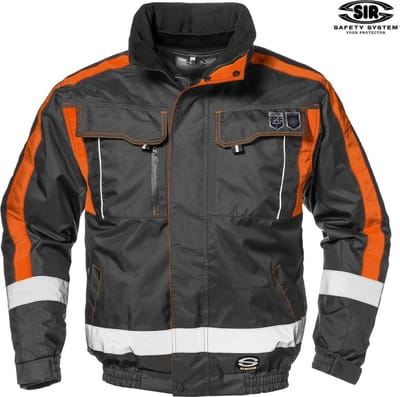 SIR SAFETY CONTENDER Hi Vis Reflecterend 3-in-1 Werkjas HEREN Veiligheidsjas Antraciet Oranje - Waterdicht - Winddicht - Reflecterende Details