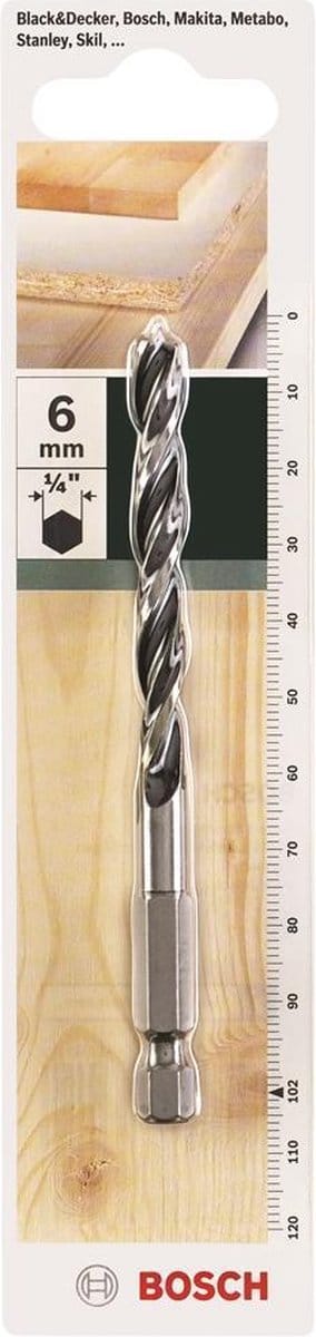 Bosch 2609255150 HSS Houtspiraalboor - 1/4" zeskantopname - 6 x 60 x 102mm