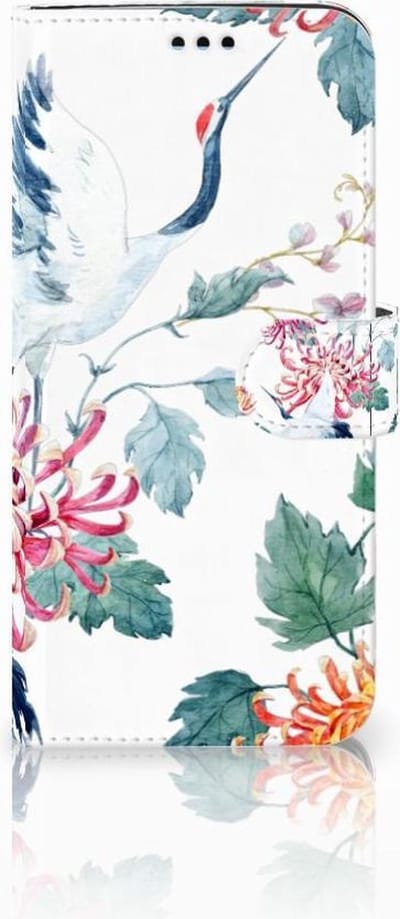 Samsung Galaxy S9 Plus Telefoonhoesje met Pasjes Bird Flowers