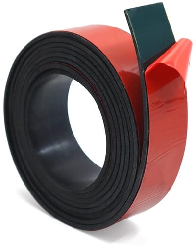 Zelfklevende rubberen strips 2 m x 25 mm x 2 mm voor schokbescherming, antislip en vloerschadepreventie