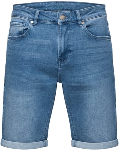 OMBRE Korte Broek - Loose Fit - Katoen - Rits Indigo S