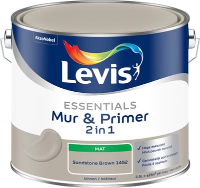 Levis - Essentials Mur & Primer - Sandstone Brown - 2,5 L