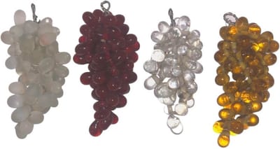 Decoratie Druiventrosjes Glas - Set 4 stuks - Mix 4x2 cm