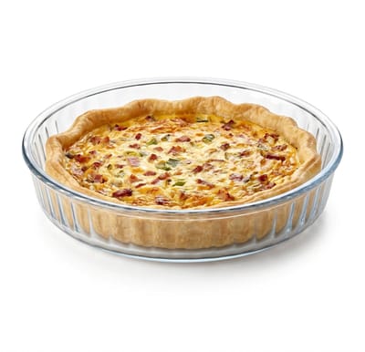 Cheqo® Taartvorm - Glazen Taartvorm - Quichevorm - Glazen Bakvorm - Ronde Bakvorm - Taartplaat - Glazen Bakplaat - Hittebestendige Taartvorm - Ovenschaal - Quiche Bakvorm - Appeltaartvorm - Vlaaivorm - Cheesecakevorm
