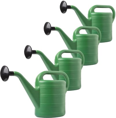 Robuuste 10 liter gieter set van 4 - ideaal voor tuinieren, UV-bestendig, ergonomisch ontwerp
