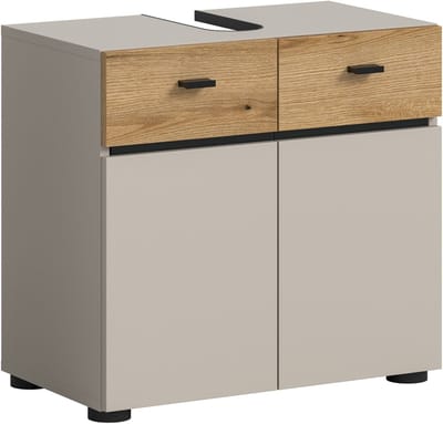Wastafelkast in Kasjmier - Compacte Opbergkast voor Badkamer - Moderne Badmeubelen - 60x56x35cm