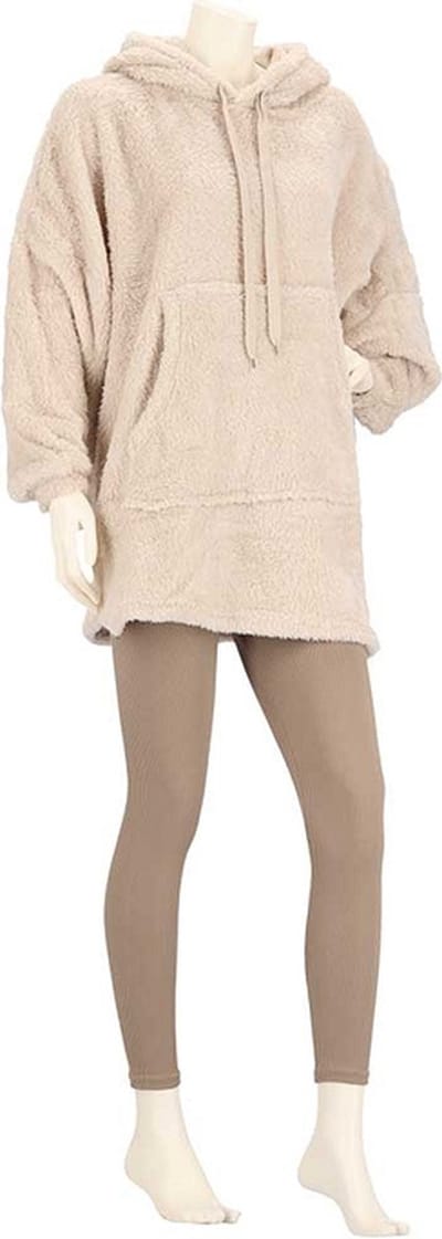 Apollo Huggle Hoodie Dames Effen - Beige- Fleece - One Size - Hoodie deken