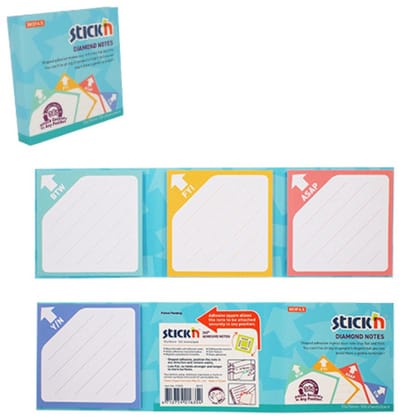 Stick'n Sticky Notes - Diamant Notes - Met kenmerk - 100 Memoblaadjes