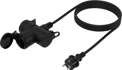 Verlengblok 3V + RA + klep 3 meter - 3x1.5mm² - neopreen - IP44