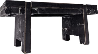 Vensterbank bankje - Houten decoratie - Interieur styling - Handgemaakt dennenhout - 38x16 cm - Zwart