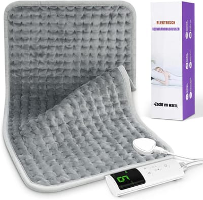Florixa® Elektrisch verwarmingskussen - Verwarmingskussen - Verwarmingsdeken - 9 verwarmingsstanden - Grijs - 60 cm x 30 cm x 1 cm