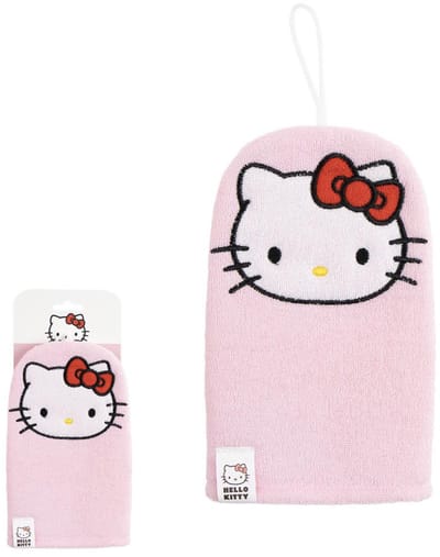 Hello Kitty washandje, badhandschoen met ophanglus