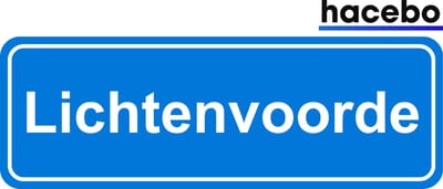 Hacebo - Plaatsnaam Sticker - 29x10 CM - Lichtenvoorde sticker - Verkeersborden sticker - grappige cadeaus - Lichtenvoorde
