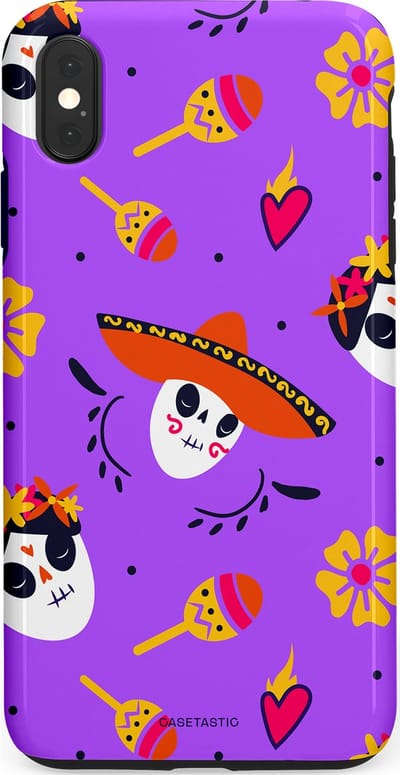Casetastic Hoesje Geschikt voor Apple iPhone Xs Max - Stijlvolle Beschermende Duo-layer Case - Muertos sombrero