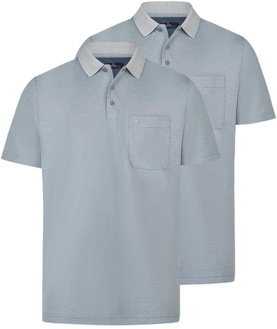RAGMAN Heren poloshirt 2 pack Basic