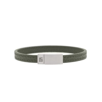 STEEL & BARNETT - Leren Armband Heren - Grady - Grijs - Maat S