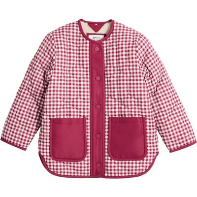 White Stuff Gingham Borg Lined Coat Deep Red Maat: 3-4 | Jassen Outlet | Unisex | Rood