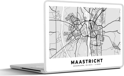 Laptop sticker - 10.1 inch - Kaart - Maastricht - Nederland - 25x18cm - Laptopstickers - Laptop skin - Cover