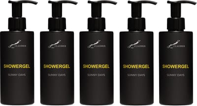 Splashbox Showergel Sunny Days 300 ml – set van 5 stuks - 2-in-1 Douchegel & Shampoo – frisse tropische geur – Unisex - voordeelverpakking