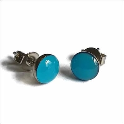 Aramat Jewels | Oorbellen | Stalen blauwe oorbellen 7mm | | | | | | Kinderen, Volwassenen | Verkleurd niet