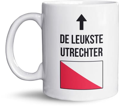 NietMokken.nl – De Leukste Utrechter Mok – Utrecht Mok met Stadsvlag – Grappige Mok – Leuk Cadeau voor Utrechters – Keramische beker 325ml
