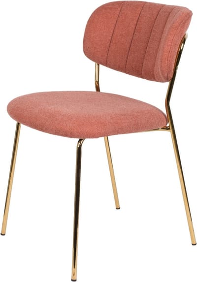 Puur - Viken eetkamerstoel stof roze - goud onderstel