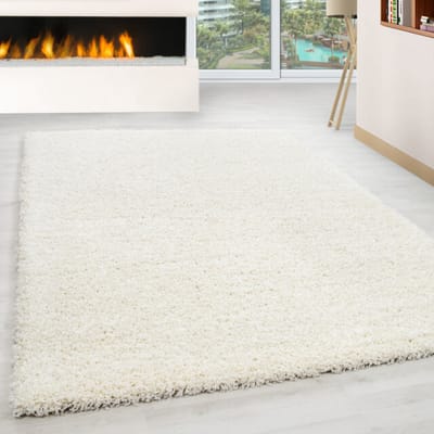 Muratap Basic shaggy vloerkleed creme hoogpolig- 60x110 cm