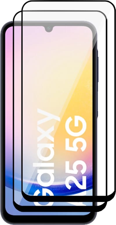 Screenprotector geschikt voor Samsung Galaxy A25 / A24 - 2x Volledig Dekkend Glas Screen Protector