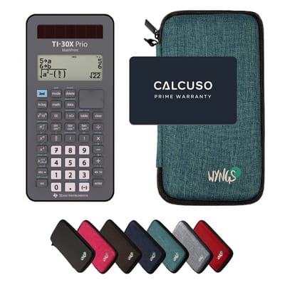 TI-30X Prio MathPrint incl. WYNGS Beschermhoes Turkoois - Wetenschappelijke Rekenmachine - Basis Pakket