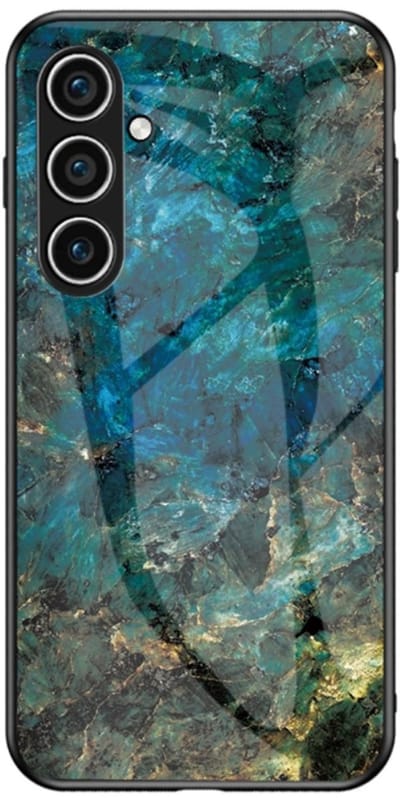 Coverup Hoesje - Geschikt voor Samsung Galaxy A36 Hoesje - Coverup Marble Glass Back Cover - Emerald / Goud