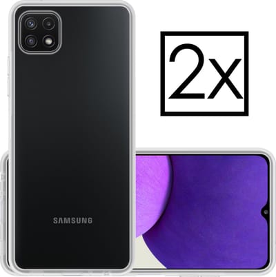 Hoesje - 2 Stuks - Geschikt voor Samsung Galaxy M22 - Sterk & Shockproof - Case Siliconen - Back Cover - Telefoon Hoes - Transparant