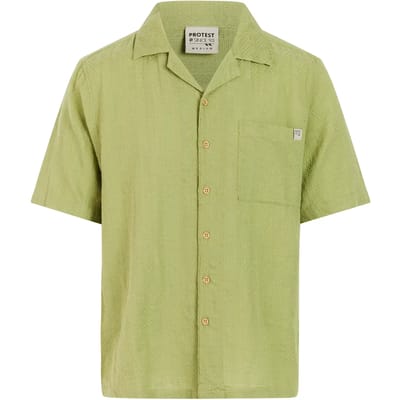 Protest PRTNixon - T-shirt Heren - Korte mouwen - Loose fit - Knoopsluiting - Groen