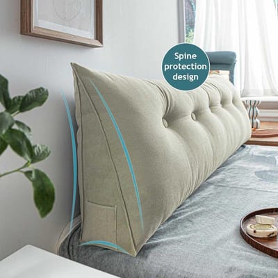 Driehoekig Steunkussen voor Rug en Hoofd - Luxe Pluche Rugleuning voor Bed en Bank