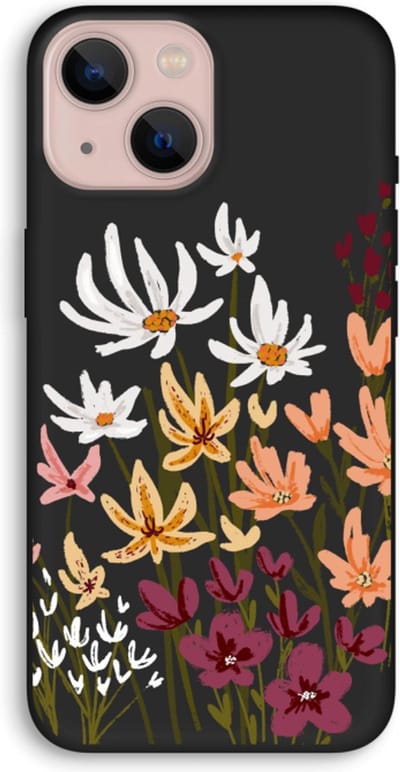 Case Company® - Hoesje geschikt voor iPhone 13 hoesje - Painted wildflowers - Biologisch Afbreekbaar Telefoonhoesje - Bescherming alle Kanten en Schermrand