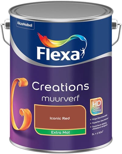 Flexa - Creations Muurverf Extra Mat - Iconic Red - Mengverf - 5 L