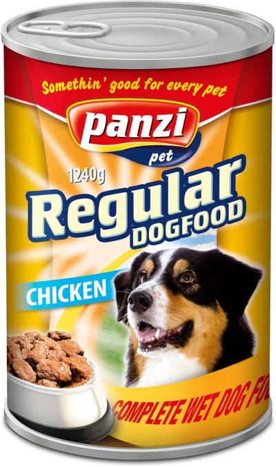 Panzi Regular - Hondenvoer - Blikvoer - Natvoer hond - Adult - Kip - 5 x 1240g