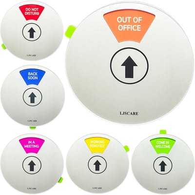 Kantoor Deur Signaal - Privacy Bord - Werk Privé - 6 Opties Beschikbaar - 15 cm - Zilver