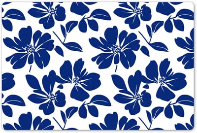 Placemats 45x30 cm - Placemat kunststof - 1 stuk - Floraal - Modern - Blauw - Borden onderleggers - Decoratie voor op tafel - Keuken tafeldecoratie accessoires - Vinyl onderlegger - Tafelversiering