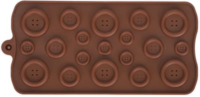 Dailygoods- Chocoladevorm Siliconen - Knoopvorm - Bakgereedschap - Vaatwasserbestendig - Hittebestendig tot 250°C - Afmetingen 22 x 10,5 cm - Siliconen Mal