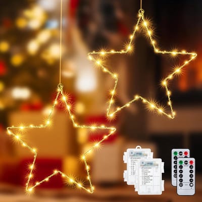 LED Raamdecoratie Ster Kerstverlichting met Timer en Afstandsbediening - 80 LEDs, 8 Verlichtingsmodi voor een Feestelijke Sfeer in Huis
