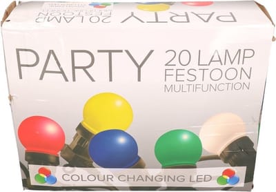 Festoon buitenfeestverlichting gekleurde RGB lampbolletjes 12 m