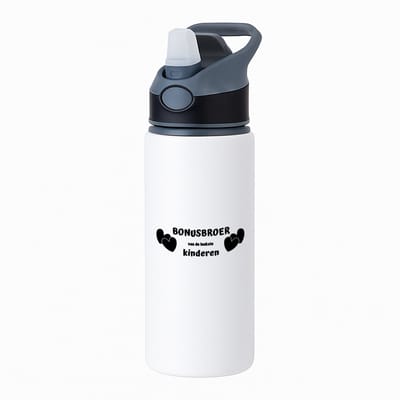 Hacebo® - bonusbroer van de leukste kinderen waterfles met rietje zwart - Broer - de leukste broer - verjaardag - cadeautje voor broer - kado - geschenk - water fles - 650ML