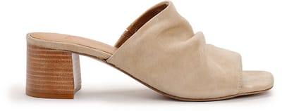 5PM ALINE Slippers met hak - Suède - Beige