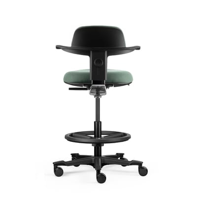 Werkstoel / balie stoel TOP WORK 40 Zitting stof / rugleuning stof groen hjh OFFICE